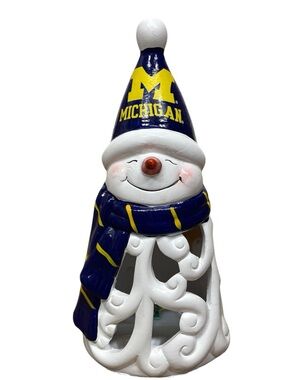 University of Michigan Ceramic Light-Up Snowman Figurine